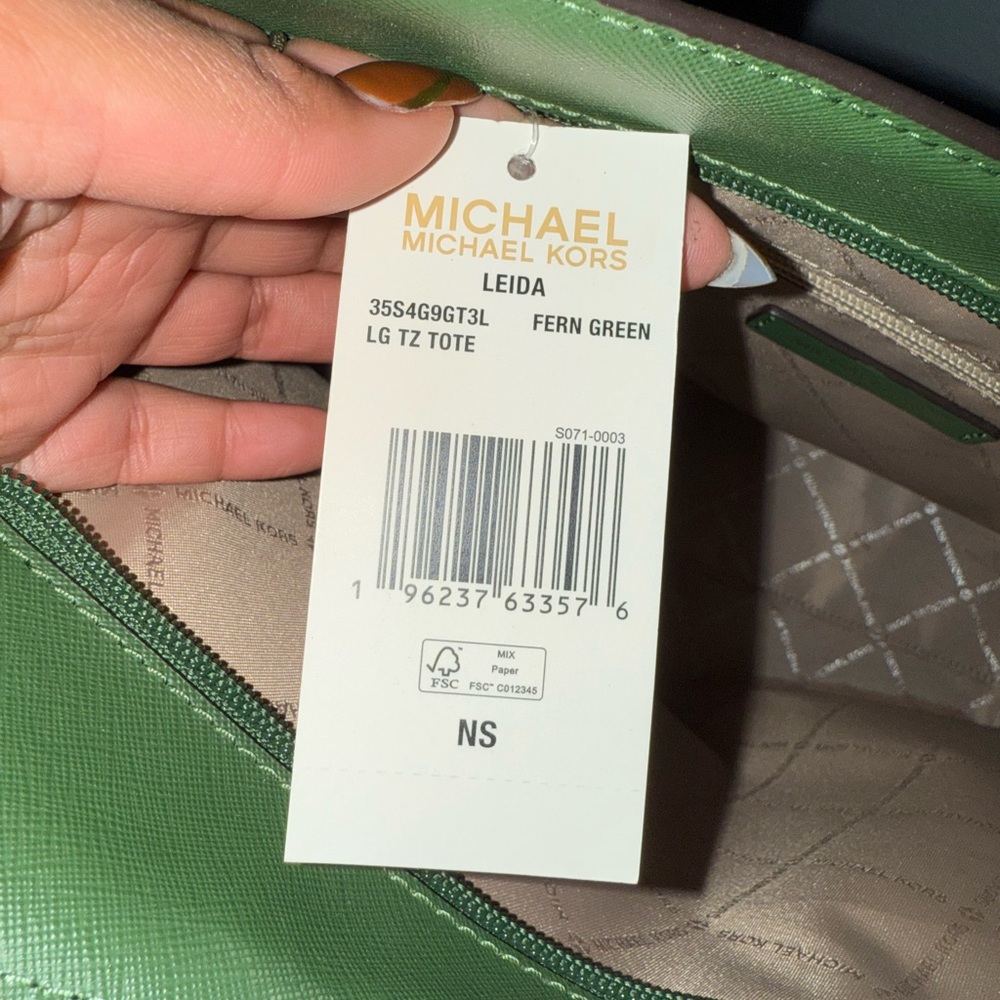Michael Kors Olive Green Tote Bag - Picture 3 of 4